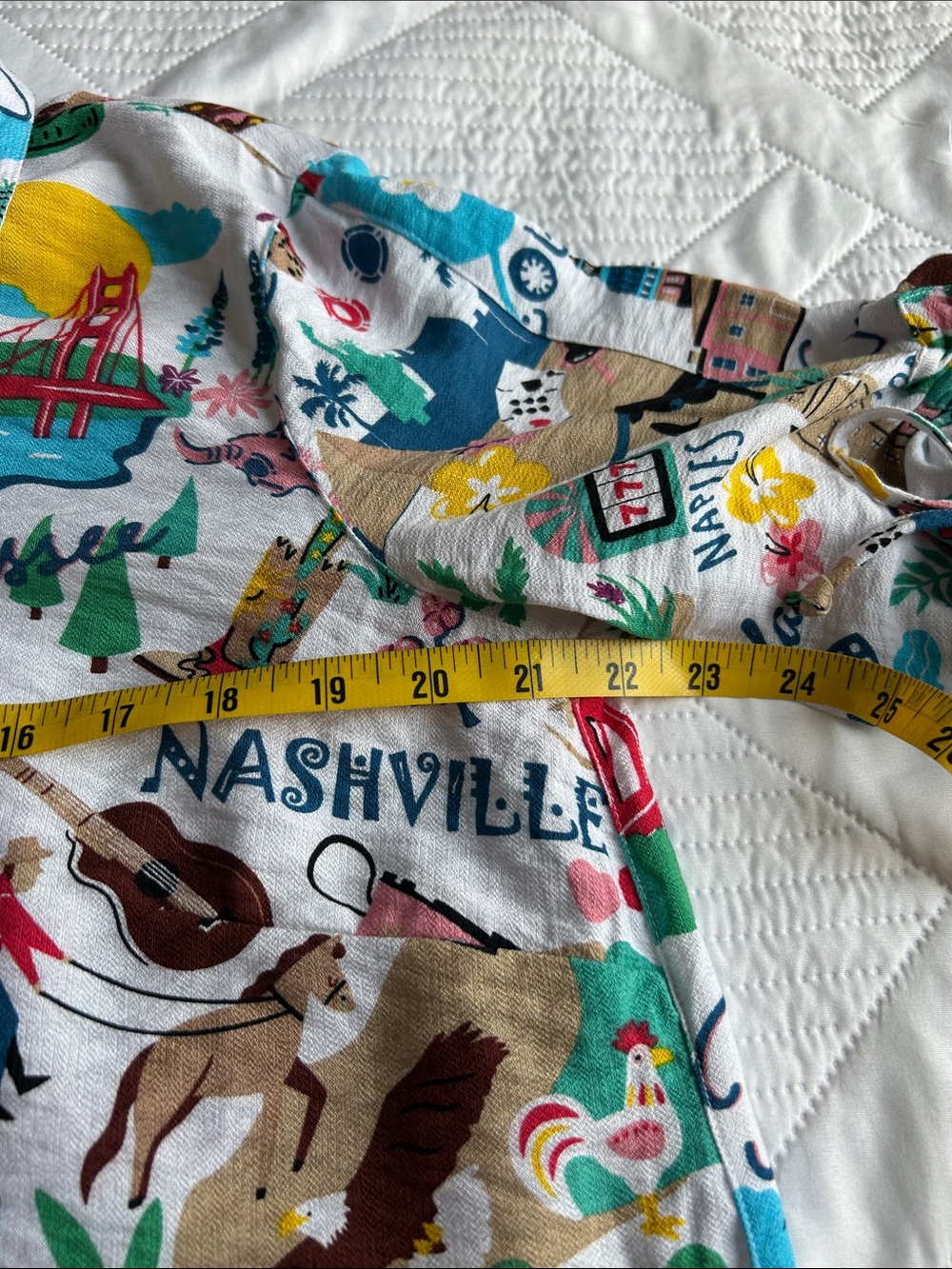 John Mark women’s Colorful USA State Map Button-Up Shirt - Picture 6 of 17